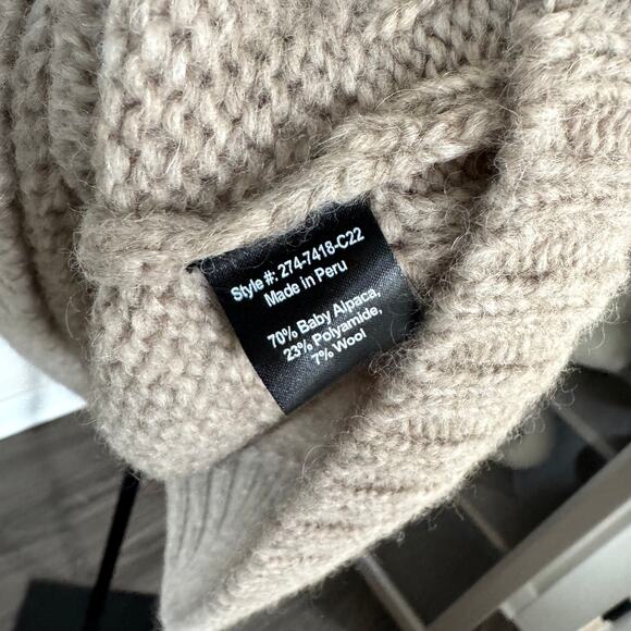 Jenni Kayne Baby Alpaca Cocoon Crewneck Oatmeal Tan Sweater 2X NEW Tan Oversized - Picture 7 of 8